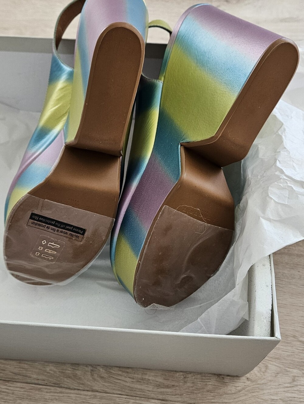 Peeptoe Platforms In Shimmery Rainbow - Picture 3 of 5